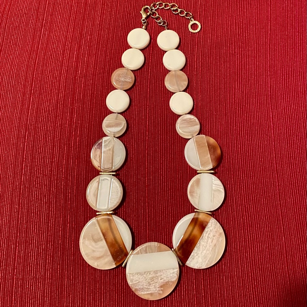 RUSH by Denis & Charles Lucite Brown and Cream Necklace